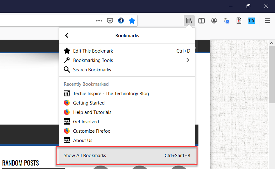 Firefox Show All BookMarks
