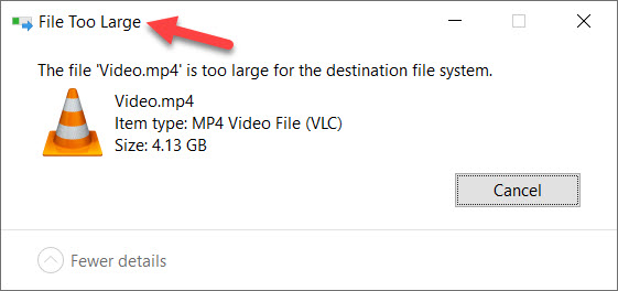 FAT32 File too Large Windows 10