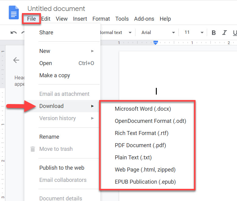 Google Doc File Convert