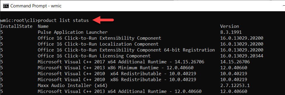 List Application Version in Command Prompt