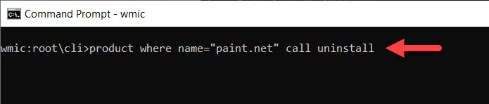Uninstall Application using Windows Command Prompt