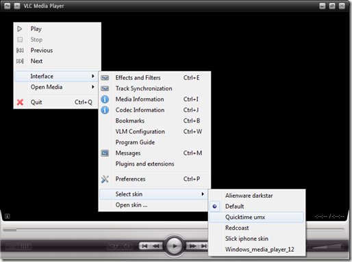 change VLC skin