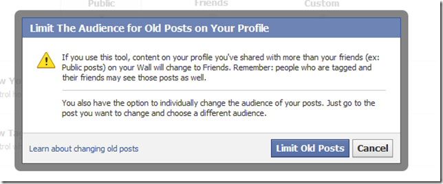 limt the audience for old posts on your profile