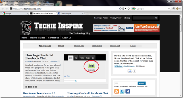 techie inspire on fxchrome firefox