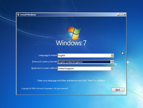 windows 7 install