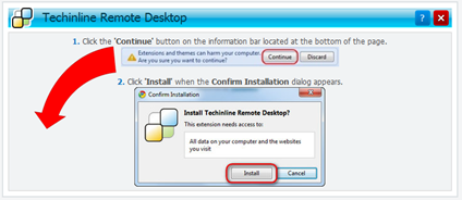 Techinline Remote Desktop on chrome