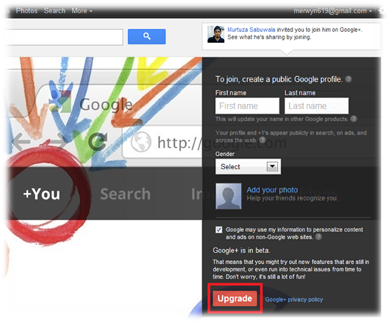 Google plus account