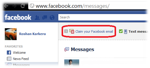 Claim your facebook email