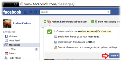 facebook email activated sucessfull