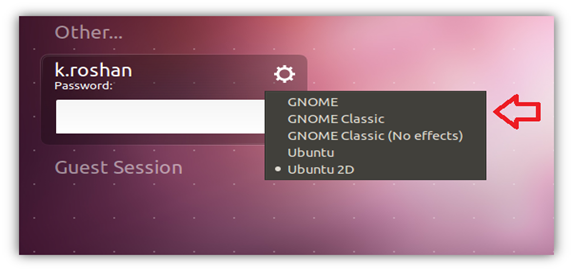 GNOME Option in Ubuntu 11.10