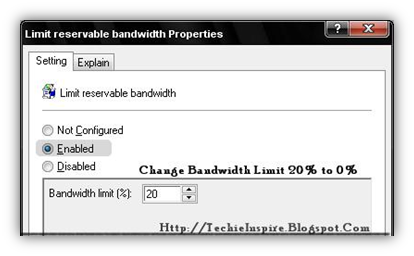 Limit Reservable bandwidth