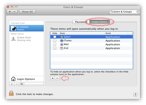 Add or Remove startup application in MAC