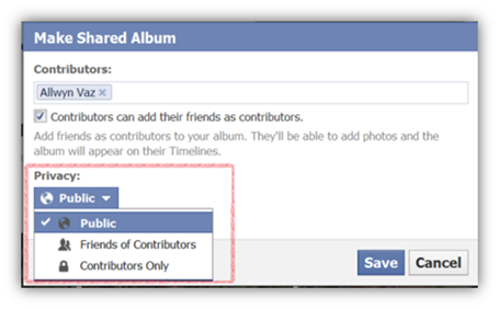 Shared Photo Albums Privacy options
