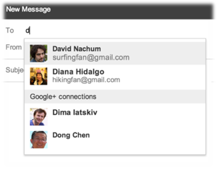 Send Email to any person in your Google + 