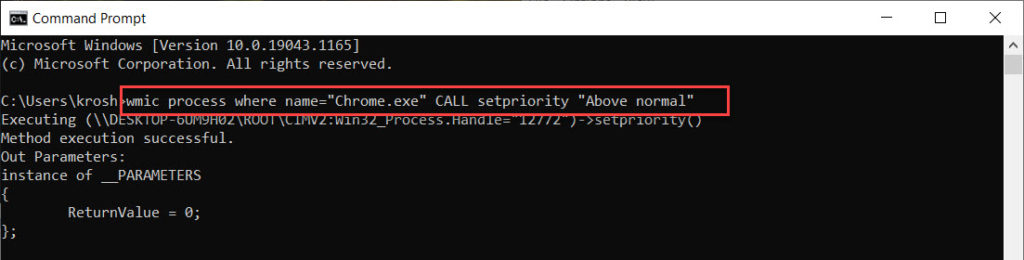 Set Process Priority Windows 10 Command Prompt