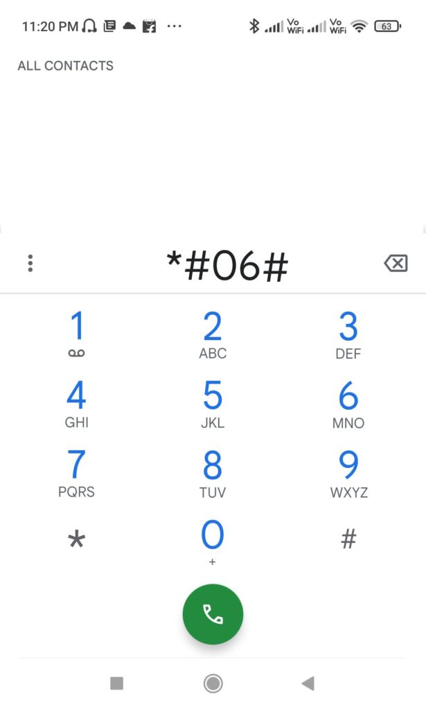 how to check imei number android