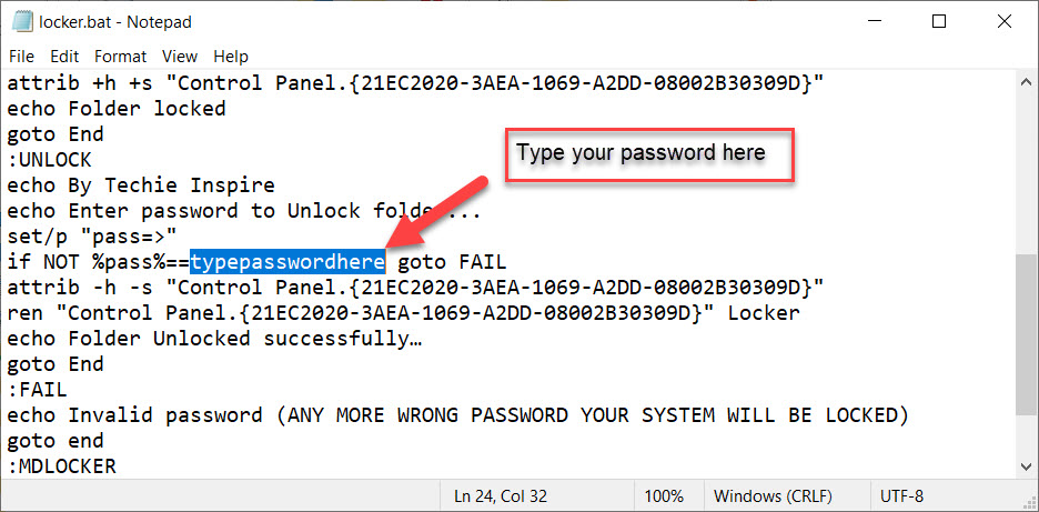 password protect folder
