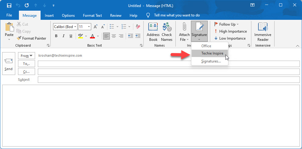 How to add signature to outlook