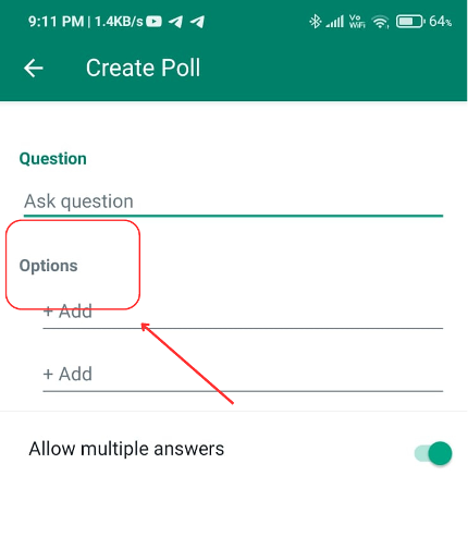 Create Whatsapp poll 