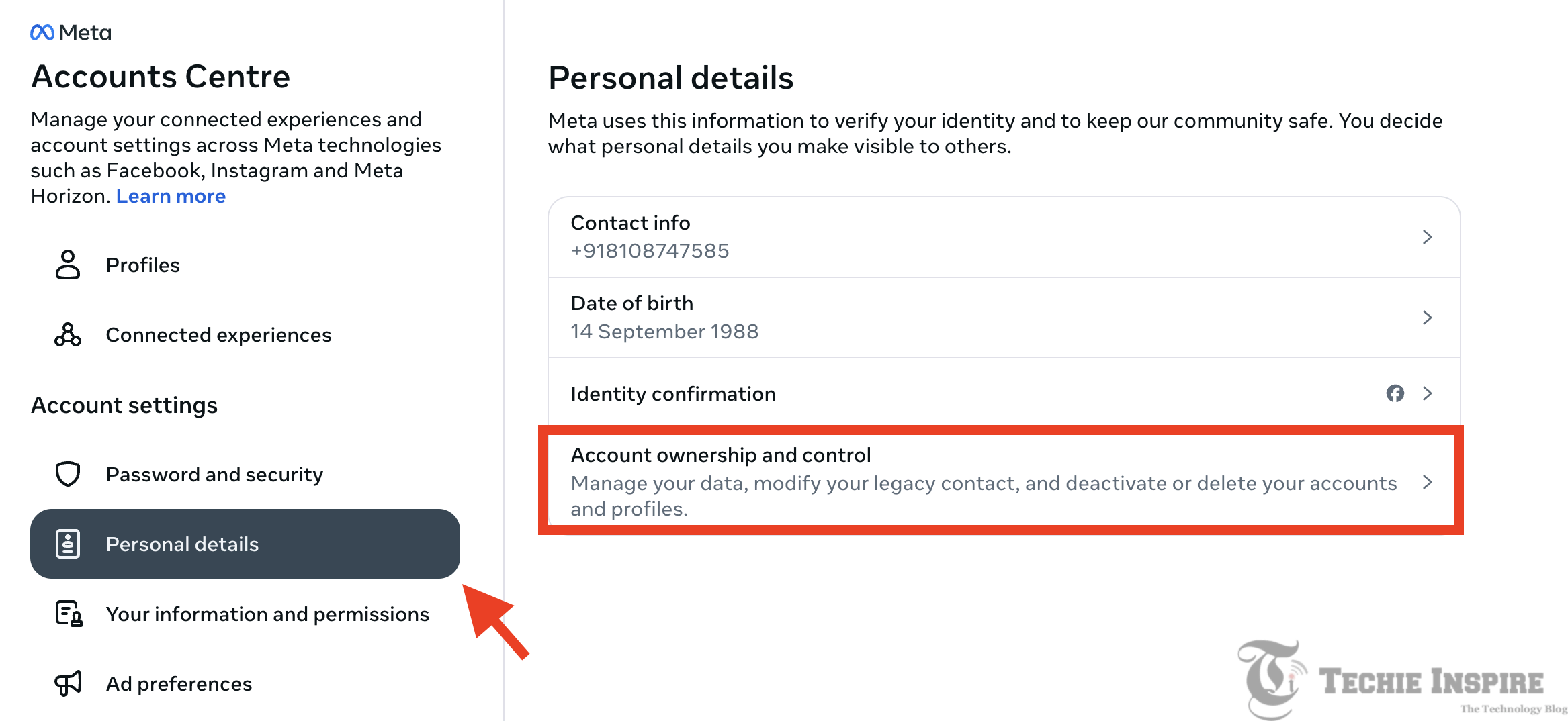 Account Ownership Page