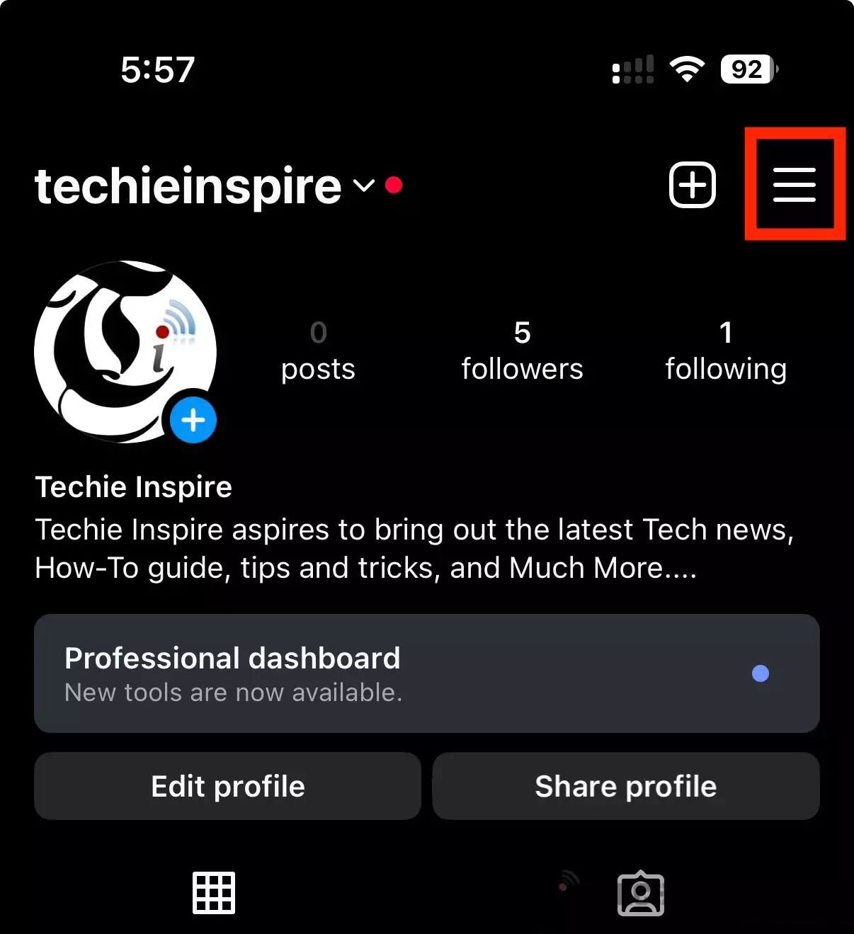 Instagram Menu