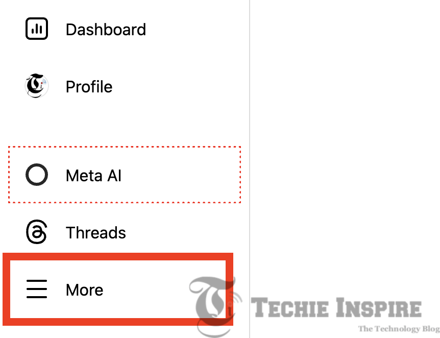Instagram Menu on Browser