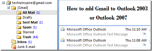 setting up gmail on outlook 2007 with imap
