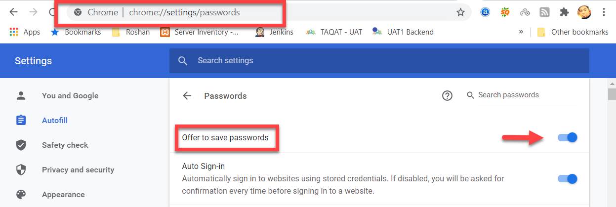 google chrome password manager access